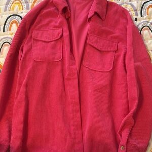 SHEIN Pink Corduroy Hoodie